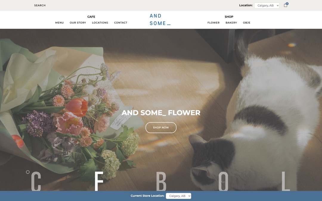 AndSome — cafe, bakery & flower storefront built by NoloWeb