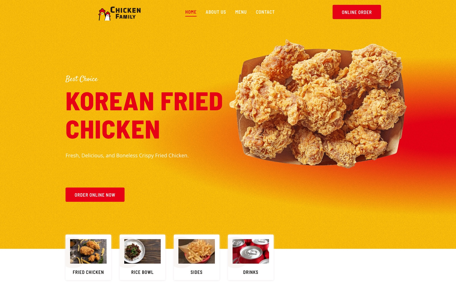 Chicken Family — homepage, captured live
