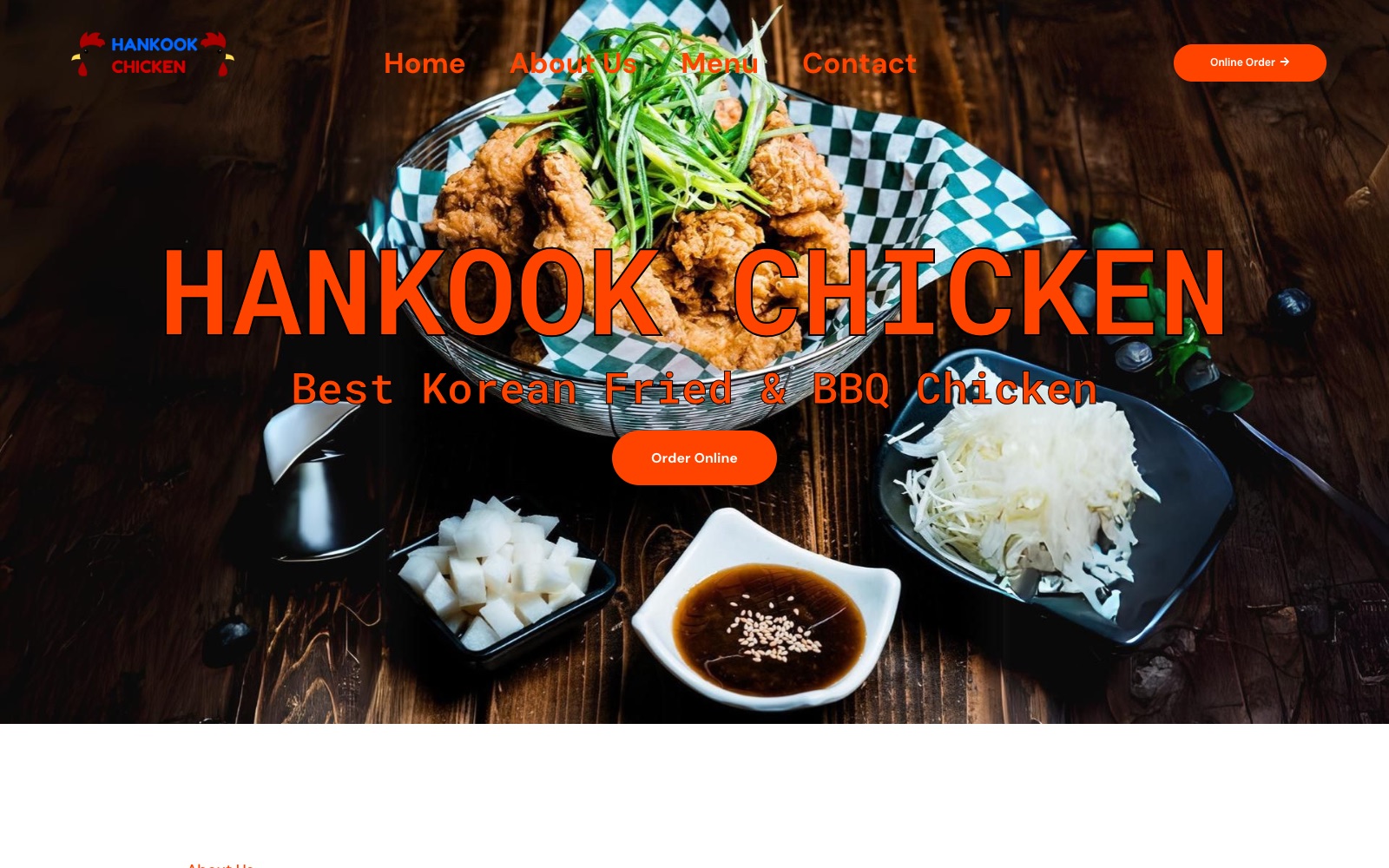 Hankook Chicken — homepage, captured live