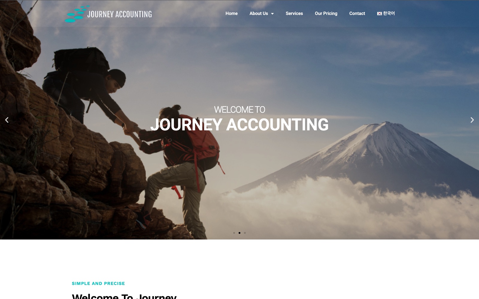 Journey Accounting — homepage, captured live