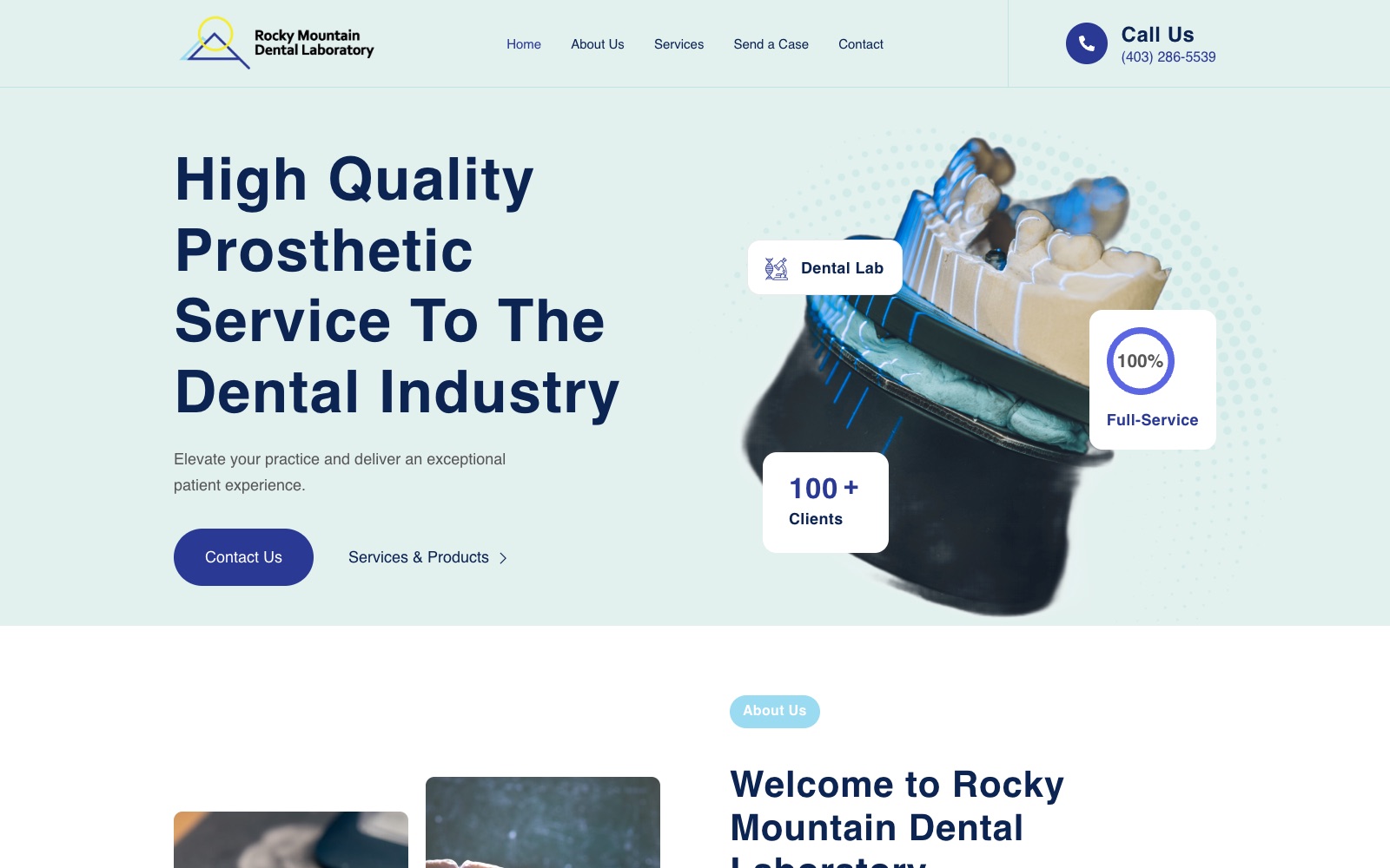 RM Dental Lab — homepage, captured live