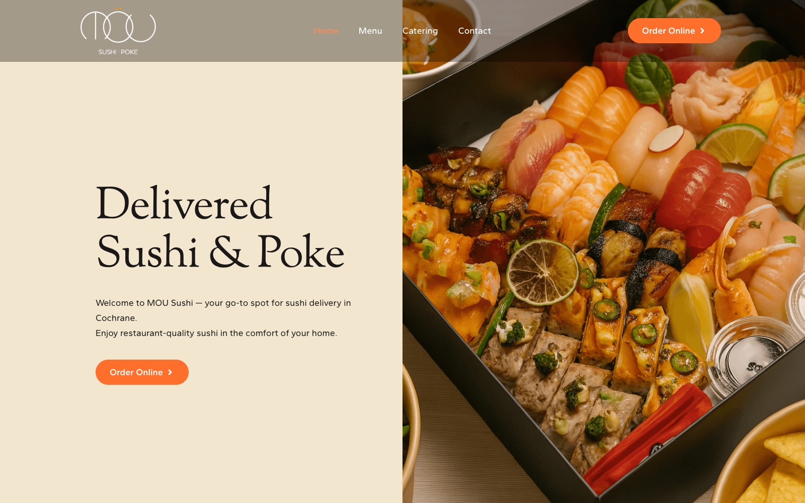 MOU Sushi — homepage, captured live